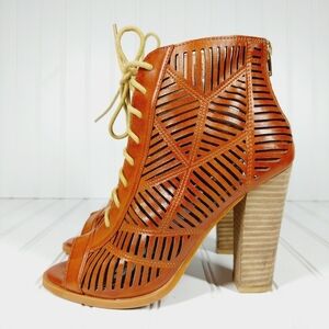 Brown Leather Ankle Booties